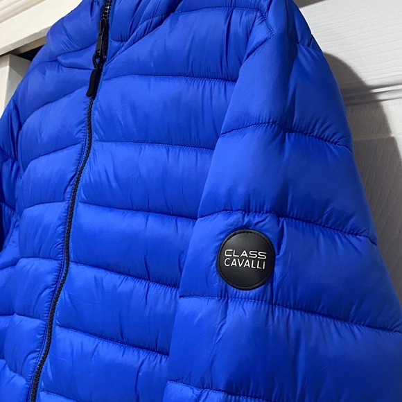 Cavalli Class Vibrant Blue Puffer Jacket